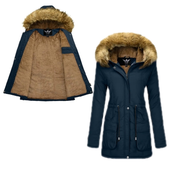 YXP Jackets & Blazers - NWT Women's Winter Thicken ParkaWarm Fleece Cotton Coat with Fur by YXP SZ SMALL